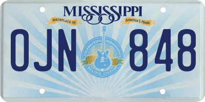 MS license plate OJN848