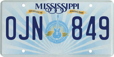 MS license plate OJN849
