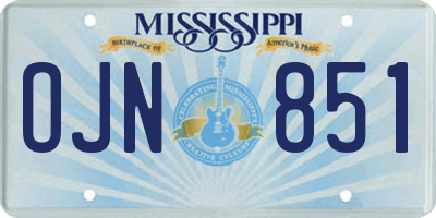 MS license plate OJN851