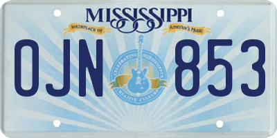 MS license plate OJN853