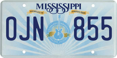 MS license plate OJN855