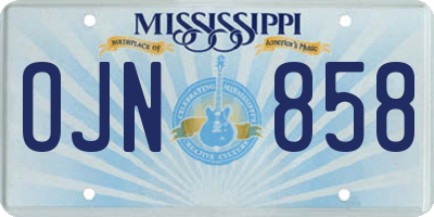 MS license plate OJN858