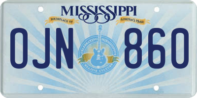 MS license plate OJN860
