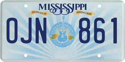 MS license plate OJN861