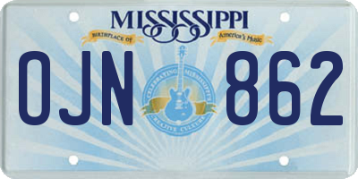 MS license plate OJN862