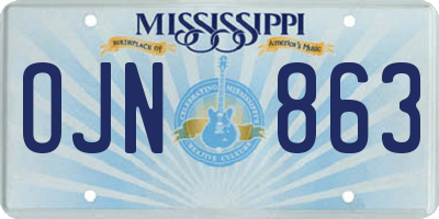 MS license plate OJN863