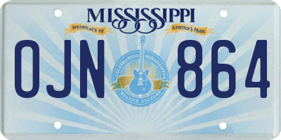 MS license plate OJN864