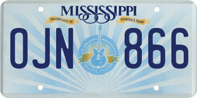 MS license plate OJN866