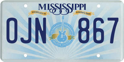 MS license plate OJN867