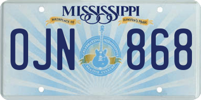 MS license plate OJN868