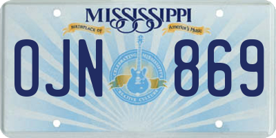 MS license plate OJN869