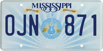 MS license plate OJN871