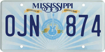 MS license plate OJN874