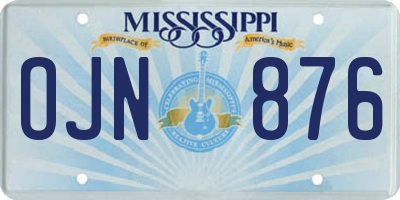 MS license plate OJN876