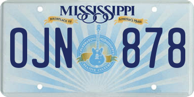 MS license plate OJN878