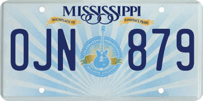 MS license plate OJN879