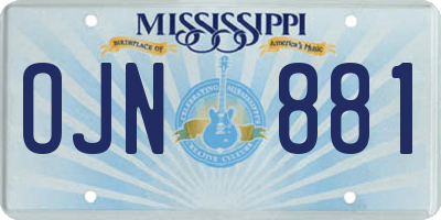 MS license plate OJN881