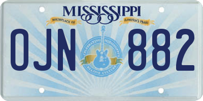 MS license plate OJN882