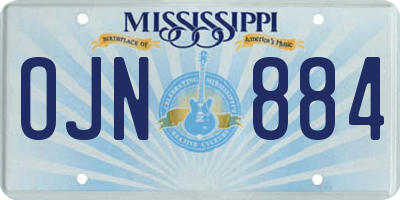 MS license plate OJN884
