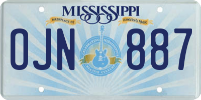 MS license plate OJN887
