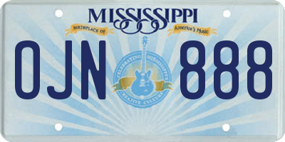MS license plate OJN888