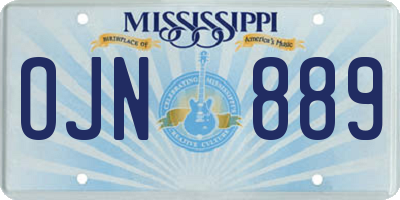 MS license plate OJN889
