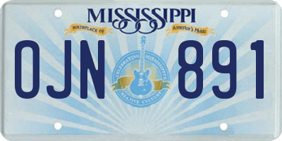 MS license plate OJN891