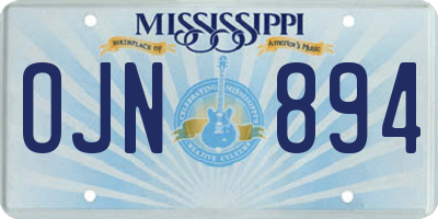 MS license plate OJN894