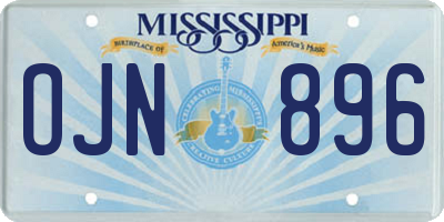 MS license plate OJN896