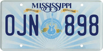 MS license plate OJN898