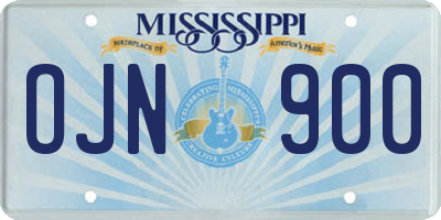 MS license plate OJN900