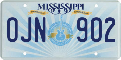 MS license plate OJN902