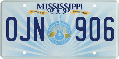 MS license plate OJN906