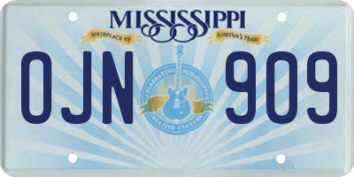 MS license plate OJN909