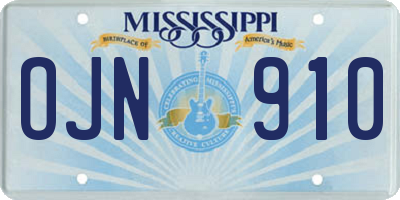 MS license plate OJN910