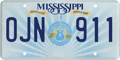 MS license plate OJN911