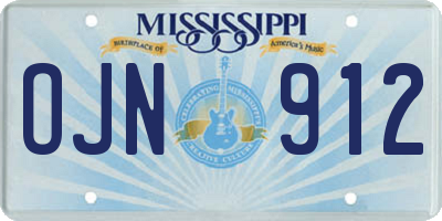 MS license plate OJN912