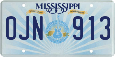 MS license plate OJN913