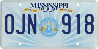 MS license plate OJN918