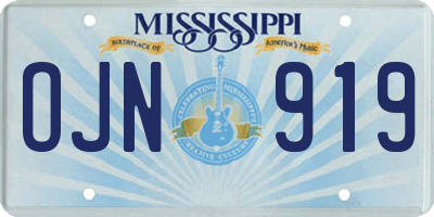 MS license plate OJN919