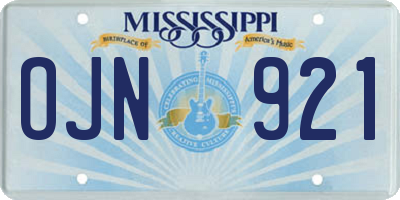 MS license plate OJN921