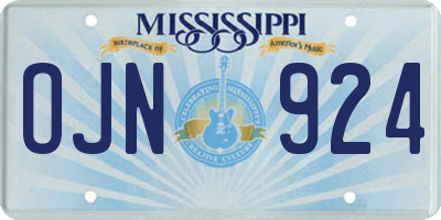 MS license plate OJN924