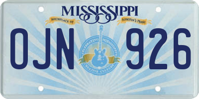 MS license plate OJN926