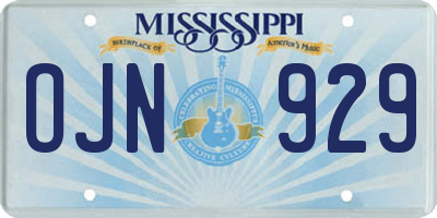 MS license plate OJN929