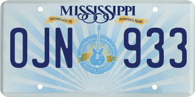 MS license plate OJN933