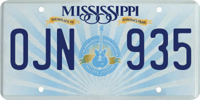 MS license plate OJN935