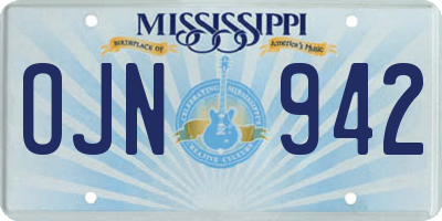 MS license plate OJN942