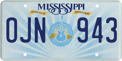 MS license plate OJN943