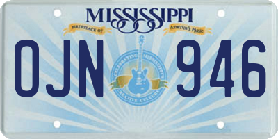 MS license plate OJN946