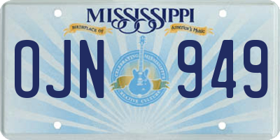 MS license plate OJN949